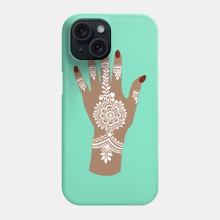 White Henna Tattoo - White Mehendi - Henna Hand Phone Case