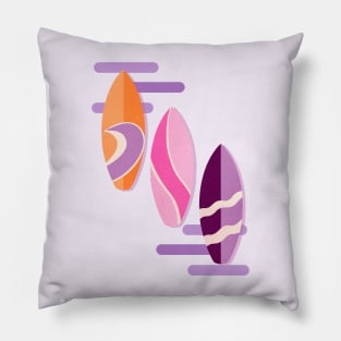 Purple, pink and orange retro surfboards Pillow