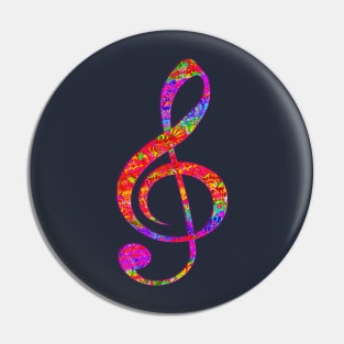 Psychedelic Music note 1 Pin