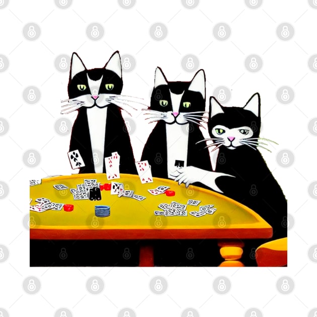 Cats playing poker by Arassa Army