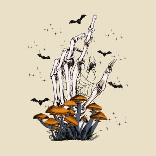 Skeleton Hand Mushroom T-Shirt