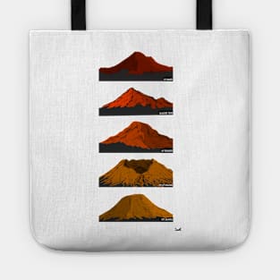 Washington Cascade Volcanoes Red Orange Gold Tote