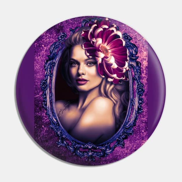 Rich Purple and Pink Beautiful Girls Artwork Trending Art Pin by Relaxing Art Shop