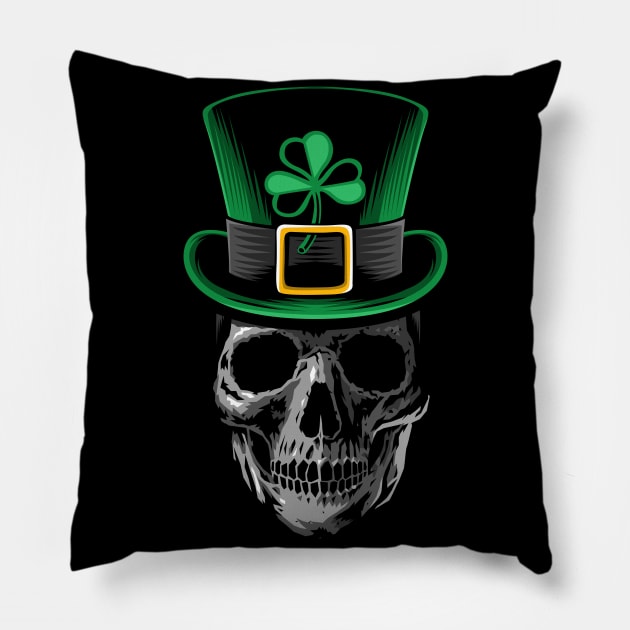 St patrick Skull Pillow by albertocubatas