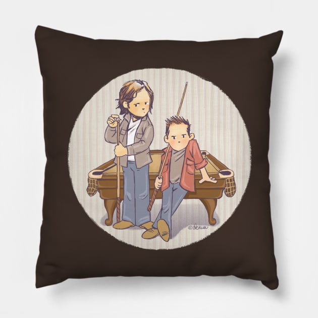 Young Buck and Old Man Pillow by ArtsyDenise