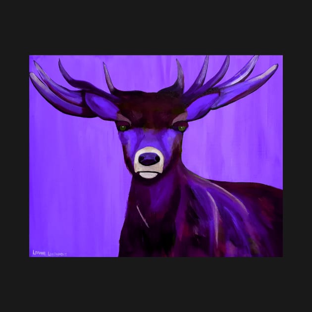 Vibrant ethereal purple stag buck deer cool by LukjanovArt