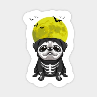 Pug's Spooky Moonlit Halloween Adventure Magnet