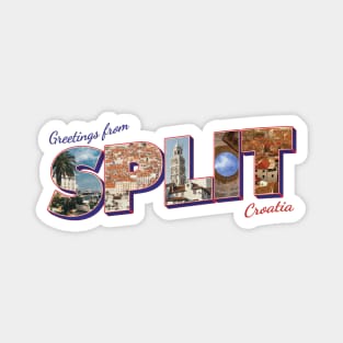 Greetings from Split in Croatia Vintage style retro souvenir Magnet