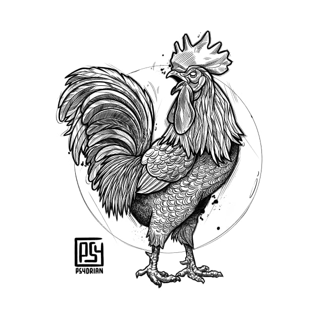 Rooster Sketch by Psydrian