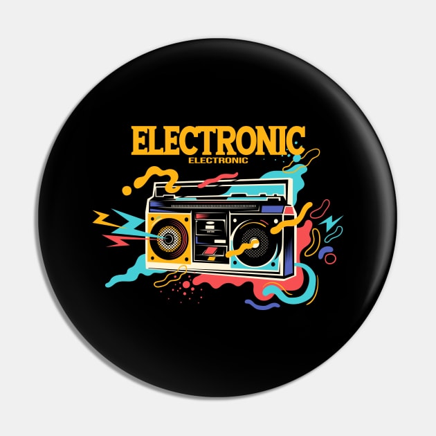 Electronic Synthpop Pin by silvia_art