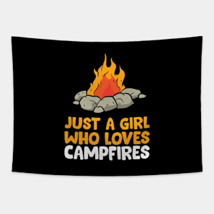 Cute Campfire Just a Girl Who Loves Campfires Tapestry