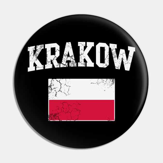 Krakow Poland Flag Polish Polska Polski Pin by E