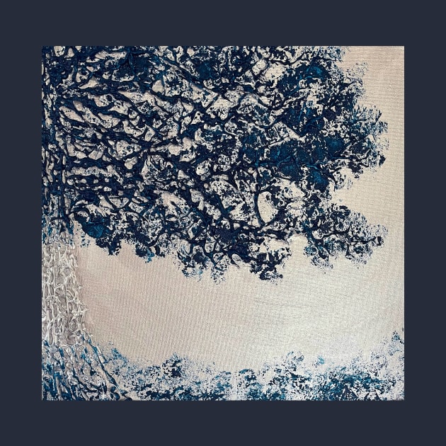 Blue and Silver Tree by Perspective Shift Art