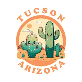 Tuscon Arizona Cute Kawaii Desert Cactus Couple T-Shirt