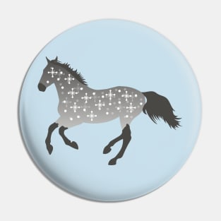 Winter Snowflake Dapple Gray Horse Pin