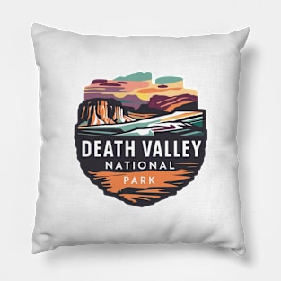 Death Valley National Park Colorful Badge Pillow