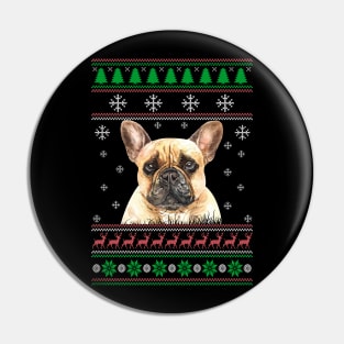 French Bulldog Ugly Christmas Sweater Funny Dog Lover Owner Gifts Pin