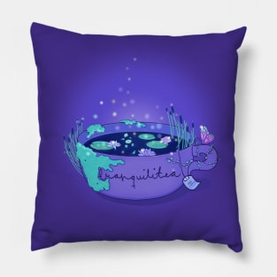 water lily pond tea Pillow