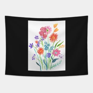 Bright Spring Colourful Florals Tapestry