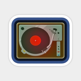 Retro record player DJ design Magnet