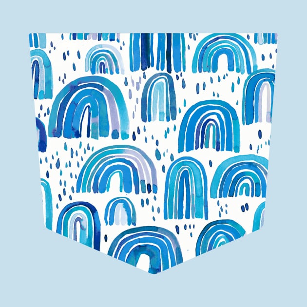 Pocket- watercolor rainbiows blue by ninoladesign