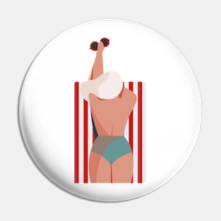 Girl On the Beach Pin