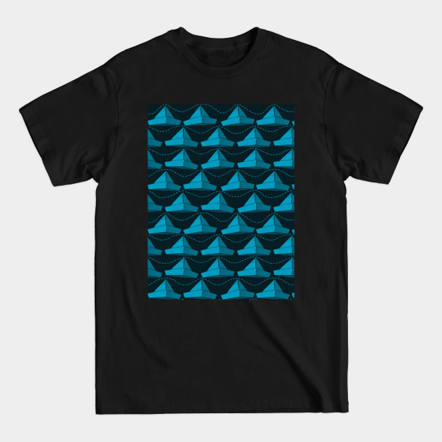 Discover Paper Hats Pattern Blue - Paper Hats Pattern - T-Shirt