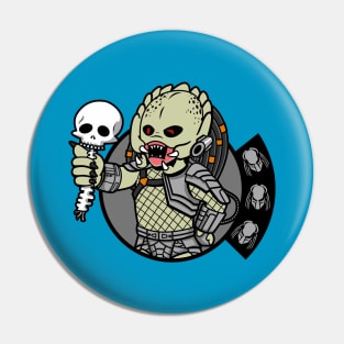 Cool Cute Alien Sci-fi Warrior Gaming Video Game Mascot Mashup Pin