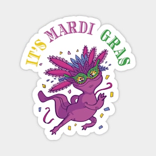 Axolotl Mardi Gras Magnet