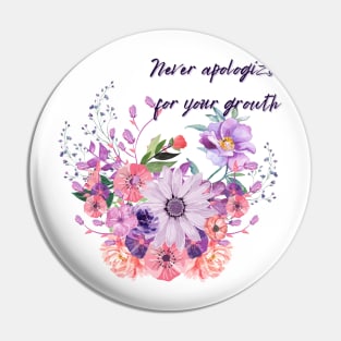 Personal Growth Flowers Pin