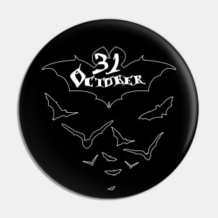 Halloween Black Bat 31 October Party Pin