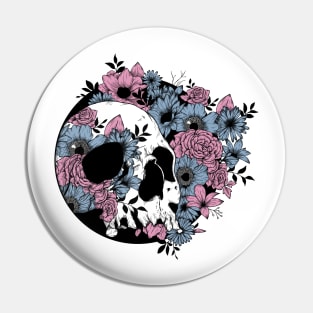 Skulls and Flowers Pin