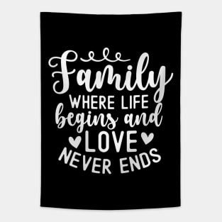 Family Where Life Begins And Love Never Ends Tapestry