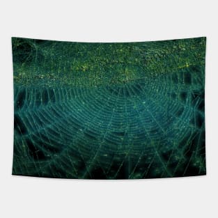 Spiderweb in Green Teal - Dark Souls Glamour Goths Tapestry