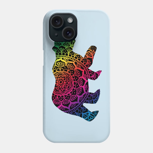 Rainbow Mandala Pride Bear Phone Case by julieerindesigns