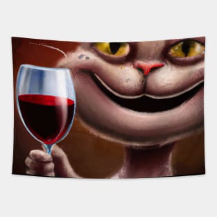 Cat with Wine Tapestry