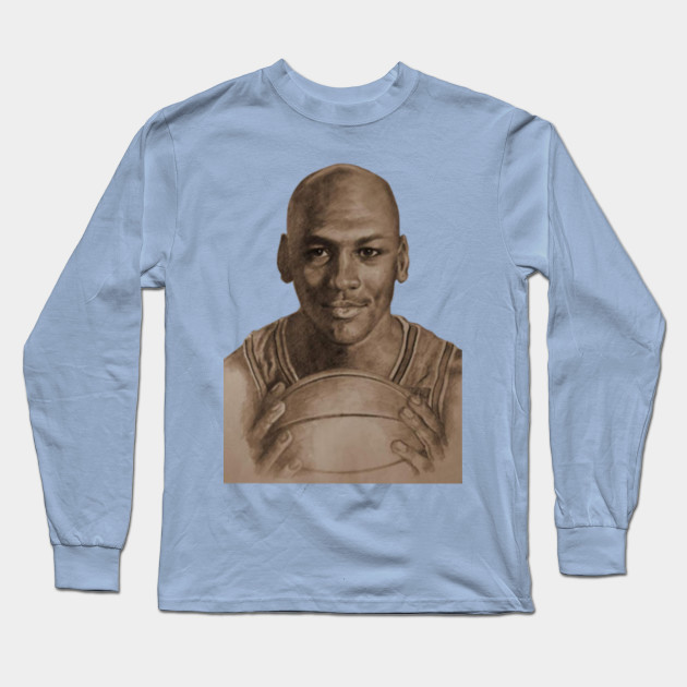 Black And White Paintings Of Jordan Michael Jordan Long Sleeve
