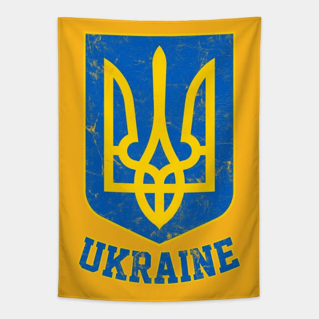 Ukraine // Vintage Faded Style Flag Design Tapestry by DankFutura