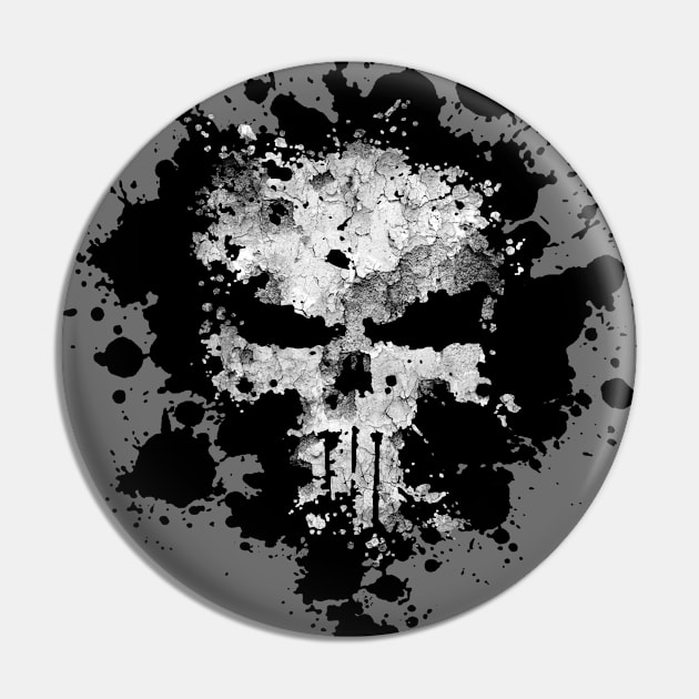 Grunge Skull Splatter Pin by BoneheadGraphix