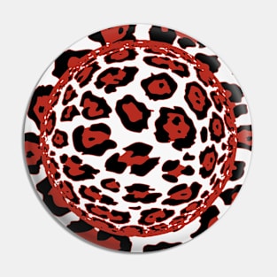 Red Retro Animal Print Leopard Pin