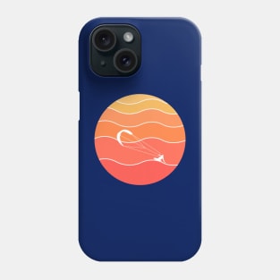 Kite surfer sunset waves Phone Case