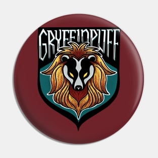 Gryffinpuff Lion Badger Combination House Crest Pin