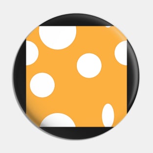 Spots, white on orange Pin