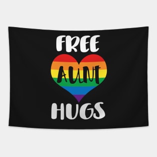 Free Aunt Hugs - White Text Tapestry