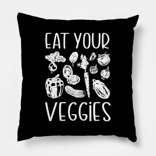 Vegan Toddler Eat Your Veggies Vegetables Pillow
