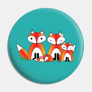 Grey's Fox Family of Four Lispe Pin