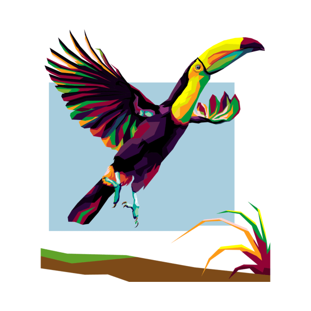 Animal Bird Pop Art by animaperio pixel retro