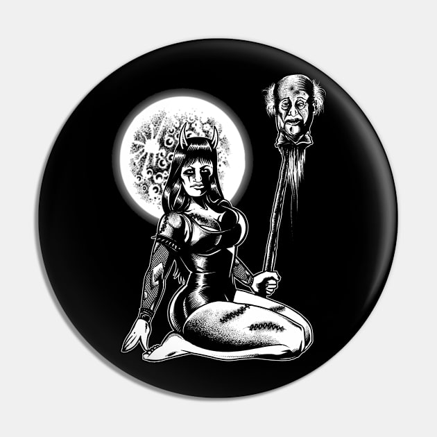 Horror Pinup by the Moon Pin by wildsidecomix