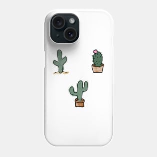 Cactus doodle 3 pack - watercolor Phone Case