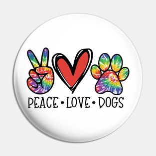 Peace, Love, Dogs Pin